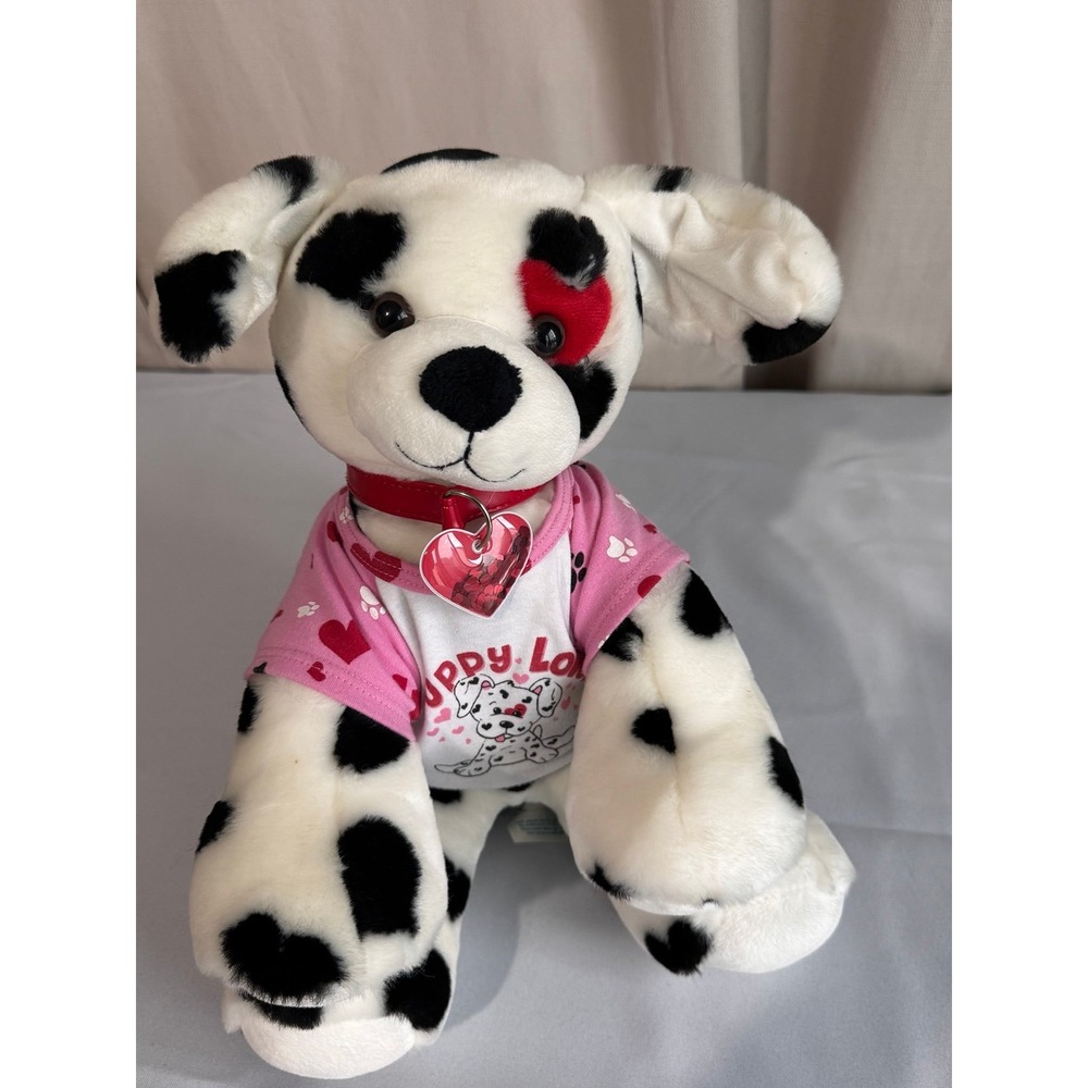 Dalmatian Stuffed Animal Dog with Pink "Puppy Love" Shirt